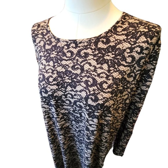 J. Jill Black and Tan Hollac Pants and Top Set Faux Lace Design Woman's 2X DH386 - Picture 3 of 7